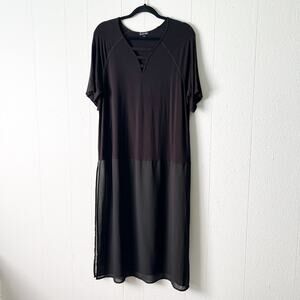 Cha Cha Vente Maxi Dress Womens 1X Mesh Stretch Pullover Event Party Evening